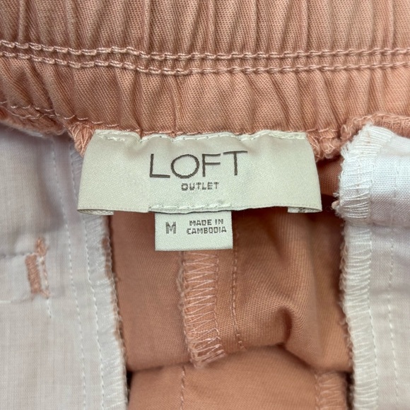 LOFT Size Medium Peach Color Shorts Casual‎ Drawstring Waist Mid Rise Pockets - Picture 5 of 13